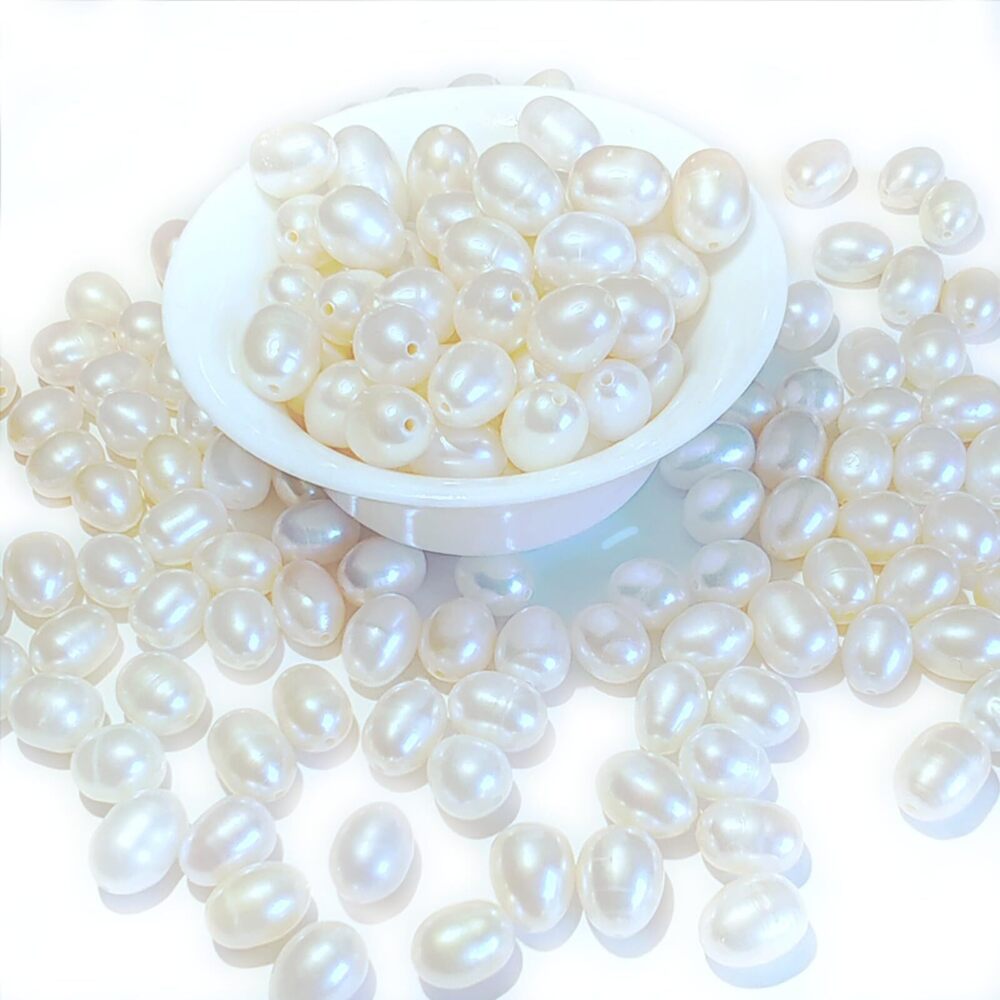 3698 50 Pcs Natural Pearl Beads for Jewelry Making AAA 7-8mm Natural